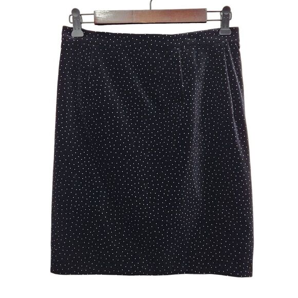 New! Theory Pleated Wrap Skirt in Dot Black Velvet, 4 - Picture 8 of 12
